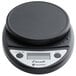 A black San Jamar round digital kitchen scale.