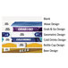a group of different colored labels