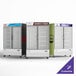 A white Avantco merchandising refrigerator with glass doors.