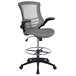 A Flash Furniture dark gray mesh drafting stool with black metal base.