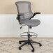 a grey office chair with a metal base