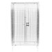 A Metro chrome wire security cabinet with a door and lock.