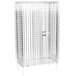 A Metro chrome wire security cabinet with a door.