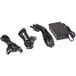 A close-up of black power cords and cables for an AvaWeigh Thermal Label Printer.