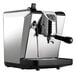 A Nuova Simonelli Oscar II black and silver espresso machine.