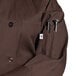 a close up of a coat pocket