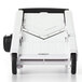 A white and black plastic OXO V-Blade Mandoline slicer.