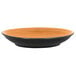 A black and cedar RAK Porcelain Trinidad deep coupe plate.