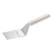 A Dexter-Russell square edge hamburger turner with a white polypropylene handle.