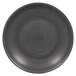 a black plate with a spiral pattern