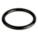 A black rubber o-ring with a white background.