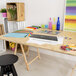 a colorful striped table top