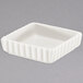 Hall China 8660AWHA Ivory (American White) 8 oz. Fluted Square Souffle / Creme Brulee Dish - 24/Case