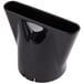 A Conair brushed metal hair dryer with black accents on a white background.
