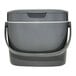 An OXO charcoal gray rectangular plastic compost bin with a handle.