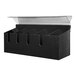 A black San Jamar cup and lid organizer with straw compartment and lid holder.