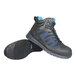 A pair of black and blue Men's 5181 Fangs safety shoes.