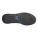 The black sole of a Men's 5181 Fangs shoe with blue rubber accents.