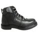 A Genuine Grip black leather work boot with a zipper.