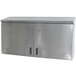 A stainless steel Advance Tabco wall cabinet with two hinged doors.