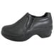 A black Genuine Grip women's clog with a zipper.