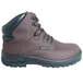 A brown Genuine Grip work boot with black soles and laces.