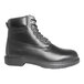 A black Genuine Grip men's work boot with laces.