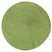 A green woven round RITZ® polypropylene placemat.