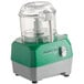 a green and grey food processor