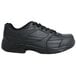 A black leather Genuine Grip women's athletic shoe with laces.