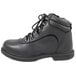 A black Genuine Grip steel toe work boot with laces and a rubber sole.