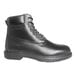 A Genuine Grip men's black leather work boot with laces.