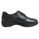 A Genuine Grip black leather shoe with laces and a rubber sole.