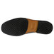 The brown sole of a Genuine Grip Men's black slip-on dress shoe.