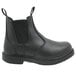 A pair of black Genuine Grip men's non-slip leather boots with a black sole.