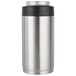 A Grizzly stainless steel pounder with a black lid.