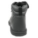 A Genuine Grip black leather steel toe boot with a side zipper.