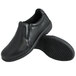 A pair of Genuine Grip black slip-on shoes with black soles.