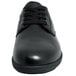 A Genuine Grip black full grain leather shoe with laces and a rubber sole.