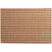 A tan, orange, and rust RITZ Open Basketweave placemat with small squares woven in.