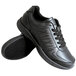 a close-up of a black shoe