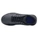A black Women's Shoes For Crews athletic shoe with a blue sole.