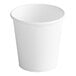 A small white unlined paper cold cup.