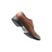 A close-up of a brown Shoes For Crews Senator men's dress shoe with a black sole.