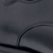 A close-up of a black leather Shoes For Crews Senator dress shoe with a side zipper.