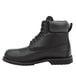 A black SR Max waterproof leather work boot for men with laces.