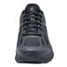 a close-up of a black shoe