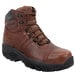 A brown leather SR Max Denali hiker boot with black sole and laces.