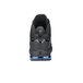 A black Shoes For Crews Tigon men's athletic shoe with a blue sole.