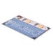 A Menu Solutions brushed aluminum menu board with a picture of food on it.